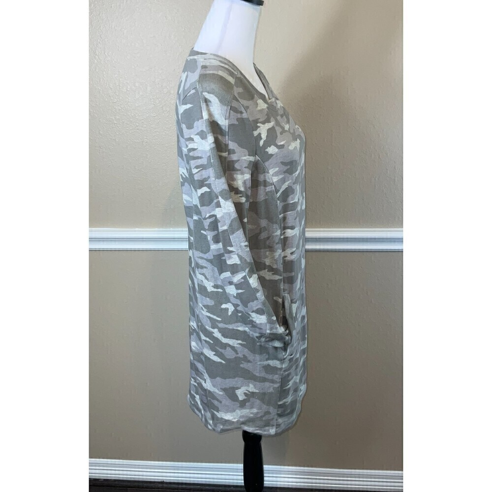 Athleta Women Gray Camo Dress Sz M Long Sleeve Active Sports Carefree Oversize - Picture 7 of 12